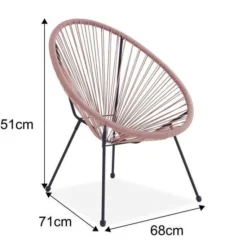 MANA Fauteuil Design En Forme D'oeuf - Cordage En Plastique Rose Pastel -Le Coin Jardin mana fauteuil design en forme d oeuf cordage en plastique rose pastel 3612408086752 429859