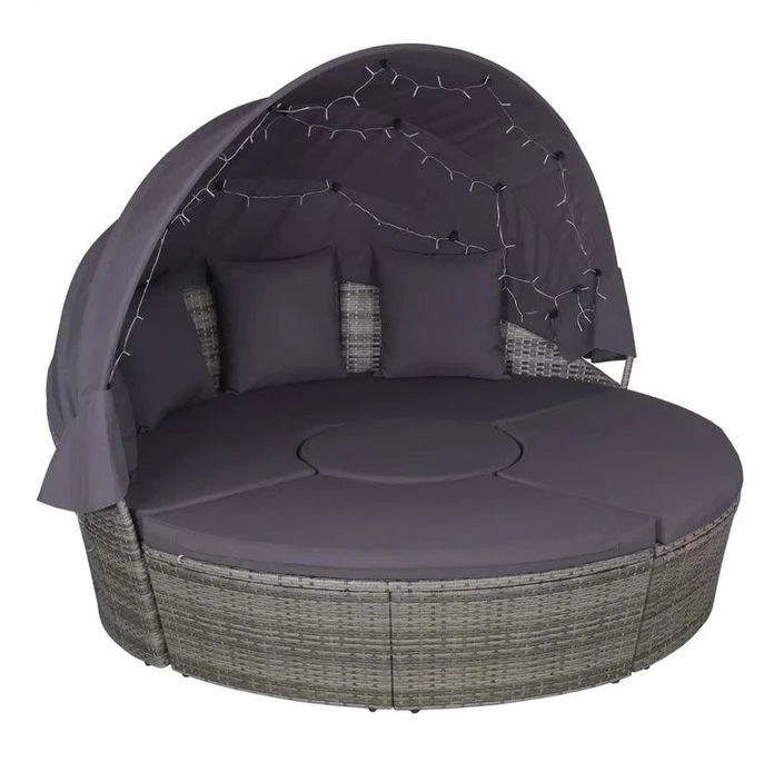 Salon De Jardin à LED 4 Pièces Résine Tressée Et Tissu Gris Uvo 1 Salon De Jardin à LED 4 Pièces Résine Tressée Et Tissu Gris Uvo