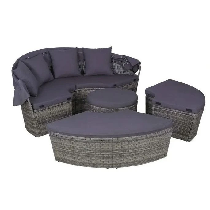 Salon De Jardin à LED 4 Pièces Résine Tressée Et Tissu Gris Uvo 2 Salon De Jardin à LED 4 Pièces Résine Tressée Et Tissu Gris Uvo – Image 2