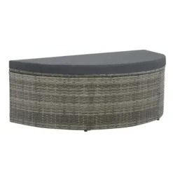 Salon De Jardin Avec Parasol Résine Tressée Et Tissu Gris Uvo -Le Coin Jardin salon de jardin avec parasol resine tressee et tissu gris uvo 3666722560955 383573