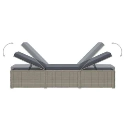 Set Chaise Longue Et Table Tissu Et Résine Tressée Gris Viali 8 Set Chaise Longue Et Table Tissu Et Résine Tressée Gris Viali -Le Coin Jardin set chaise longue et table tissu et resine tressee gris 3666722554411 389565