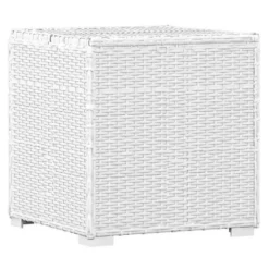 Set Chaise Longue Et Table Tissu Noir Et Résine Blanche Viali -Le Coin Jardin set chaise longue et table tissu noir et resine blanche 3666722554398 389575