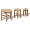 Set De 3 Tabourets De Jardin Bambou Clair Maboun
