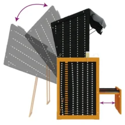 Strandkorb Avec Auvent Résine Tressée Et Bois Solide Anthracite -Le Coin Jardin strandkorb avec auvent resine tressee et bois solide anthracite 3666722119146 1366106