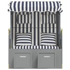 Strandkorb Avec Coussins Résine Tressée Bois Solide Bleu Blanc -Le Coin Jardin strandkorb avec coussins resine tressee bois solide bleu blanc 3666722119139 1366112