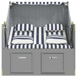 Strandkorb Avec Coussins Résine Tressée Bois Solide Bleu Blanc -Le Coin Jardin strandkorb avec coussins resine tressee bois solide bleu blanc 3666722119139 1366114
