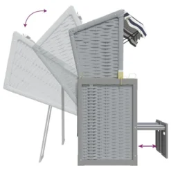 Strandkorb Avec Coussins Résine Tressée Bois Solide Bleu Blanc -Le Coin Jardin strandkorb avec coussins resine tressee bois solide bleu blanc 3666722119139 1366115