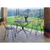 Table De Jardin Romantique En Fer Forgé Avec Trou Central Pour Parasol - 95 Cm - Vert/Gris