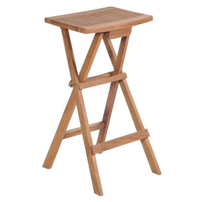 Tabouret De Jardin Pliable Teck Massif Clair Ketia - Lot De 4 1 Tabouret De Jardin Pliable Teck Massif Clair Ketia - Lot De 4