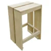 Tabouret Haut De Jardin Pin Massif Clair Liva - Lot De 2