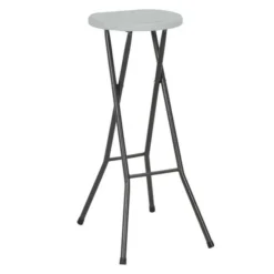 Tabouret Haut Pliable Polyéthylène Blanc Nesly - Lot De 2