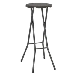 Tabouret Haut Pliable Polyéthylène Marron Nesly - Lot De 2