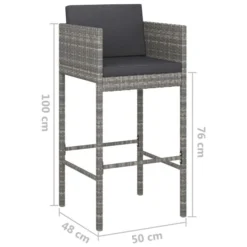 Tabourets De Bar 2 Pcs Avec Coussins Gris Résine Tressée 13 Tabourets De Bar 2 Pcs Avec Coussins Gris Résine Tressée -Le Coin Jardin tabourets de bar 2 pcs avec coussins gris resine tressee 3666722244886 1099860