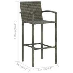 Tabourets De Bar 2 Pcs Gris Résine Tressée -Le Coin Jardin tabourets de bar 2 pcs gris resine tressee 3666722354813 943921