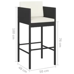 Tabourets De Bar 4 Pcs Avec Coussins Noir Résine Tressée 13 Tabourets De Bar 4 Pcs Avec Coussins Noir Résine Tressée -Le Coin Jardin tabourets de bar 4 pcs avec coussins noir resine tressee 3666722246064 1097934