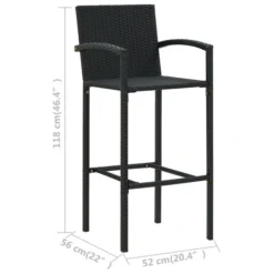 Tabourets De Bar 4 Pcs Noir Résine Tressée -Le Coin Jardin tabourets de bar 4 pcs noir resine tressee 3666722354790 943937