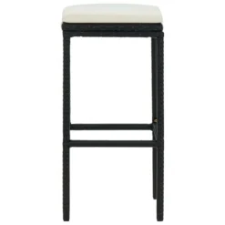 Tabourets De Bar Avec Coussins 4 Pcs Noir Résine Tressée -Le Coin Jardin tabourets de bar avec coussins 4 pcs noir resine tressee 3666722354875 943869