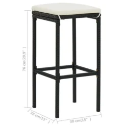 Tabourets De Bar Avec Coussins 4 Pcs Noir Résine Tressée -Le Coin Jardin tabourets de bar avec coussins 4 pcs noir resine tressee 3666722354875 943873