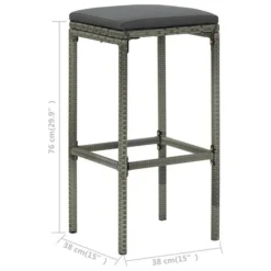 Tabourets De Bar Avec Coussins 6 Pcs Gris Résine Tressée -Le Coin Jardin tabourets de bar avec coussins 6 pcs gris resine tressee 3666722413534 847406