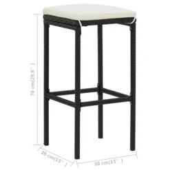 Tabourets De Bar Avec Coussins 6 Pcs Noir Résine Tressée -Le Coin Jardin tabourets de bar avec coussins 6 pcs noir resine tressee 3666722354844 943897