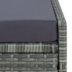 Transat Avec Coussin Résine Tressée Gris -Le Coin Jardin transat avec coussin resine tressee gris 3666722363457 936573