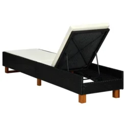 Transat Avec Coussin Résine Tressée Noir 2 -Le Coin Jardin transat avec coussin resine tressee noir 3666722363464 936564