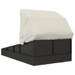 Transat Avec Toit Pliable Noir 200x114x128 Cm Résine Tressée -Le Coin Jardin transat avec toit pliable noir 200x114x128 cm resine tressee 8720845727048 1518025