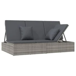 Transat Convertible Avec Coussin Résine Tressée Gris Foncé -Le Coin Jardin transat convertible avec coussin resine tressee gris fonce 3666722124782 1345165