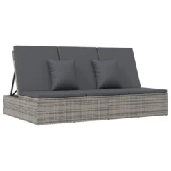 Transat Convertible Avec Coussin Résine Tressée Gris Foncé -Le Coin Jardin transat convertible avec coussin resine tressee gris fonce 3666722124782 1345166