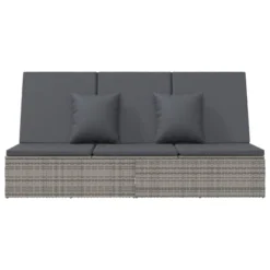 Transat Convertible Avec Coussin Résine Tressée Gris Foncé -Le Coin Jardin transat convertible avec coussin resine tressee gris fonce 3666722124782 1345167