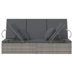Transat Convertible Avec Coussin Résine Tressée Gris Foncé -Le Coin Jardin transat convertible avec coussin resine tressee gris fonce 3666722124782 1345169