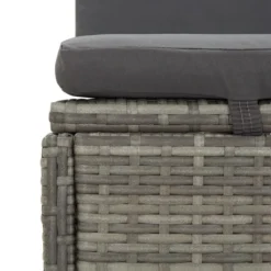 Transat Convertible Avec Coussin Résine Tressée Gris Foncé -Le Coin Jardin transat convertible avec coussin resine tressee gris fonce 3666722124782 1345171